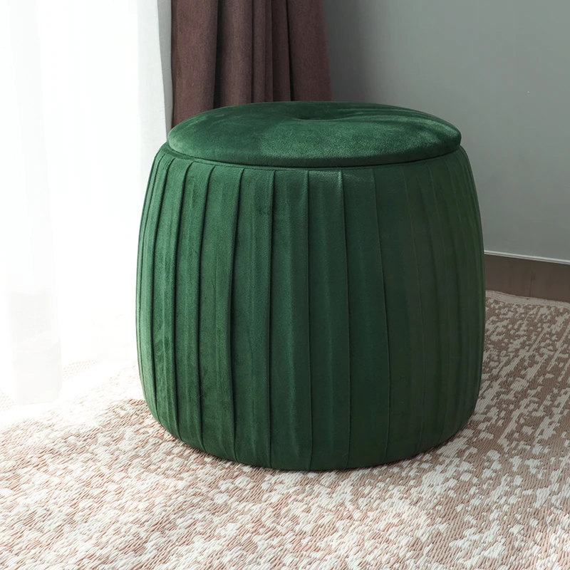 Customized Modern Low Stools New Design Ottoman Pouf Velvet Round Ottoman
