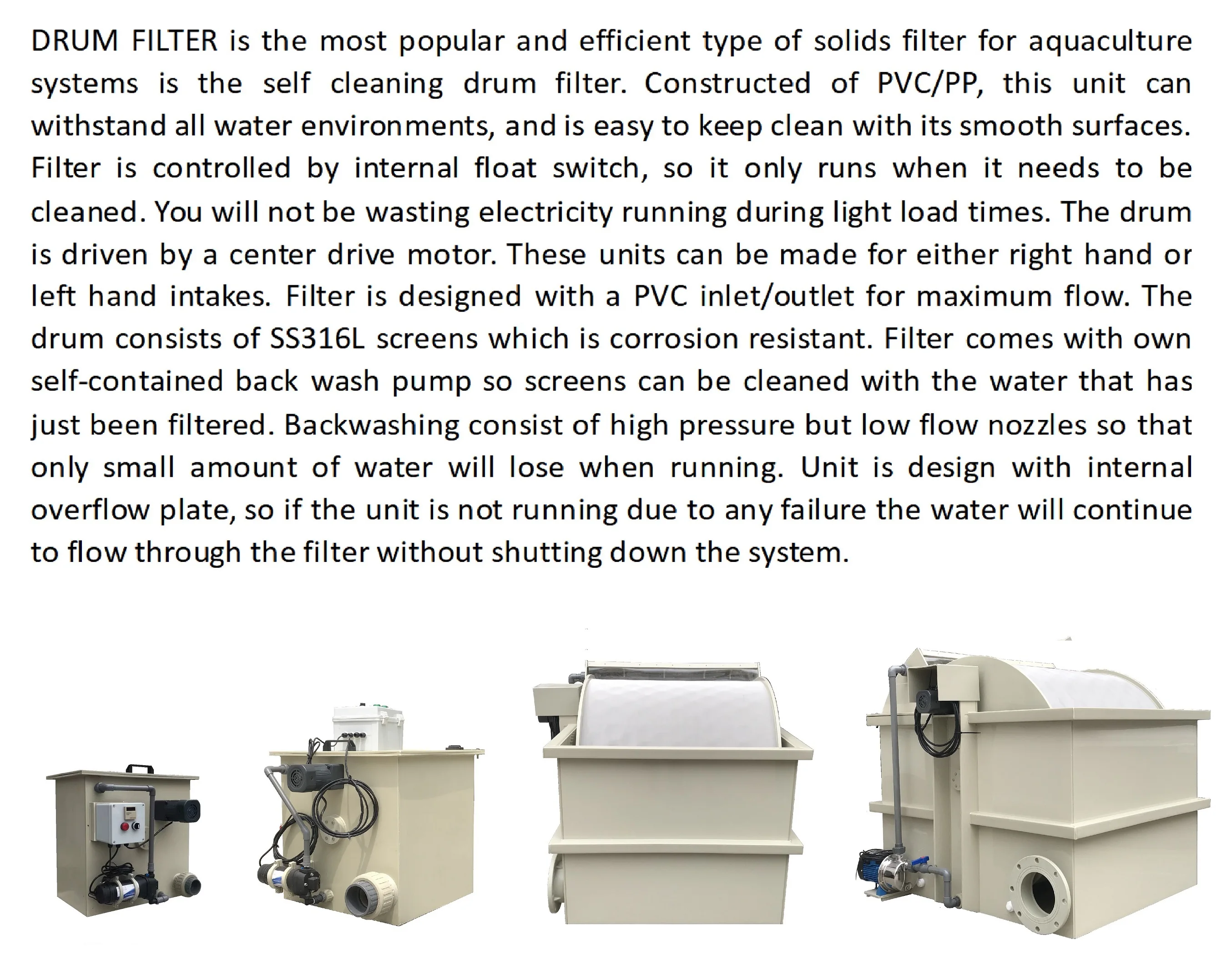 Recirculating Aquaculture System Drum Filter For Indoor Closed Tank ...