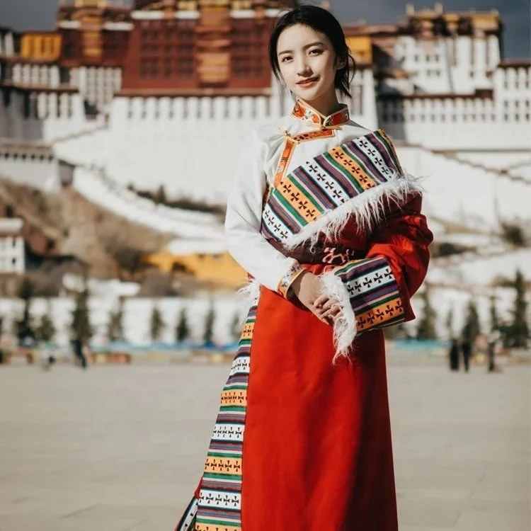 Abito tibetano nobile da donna cinese turismo stile minoranza