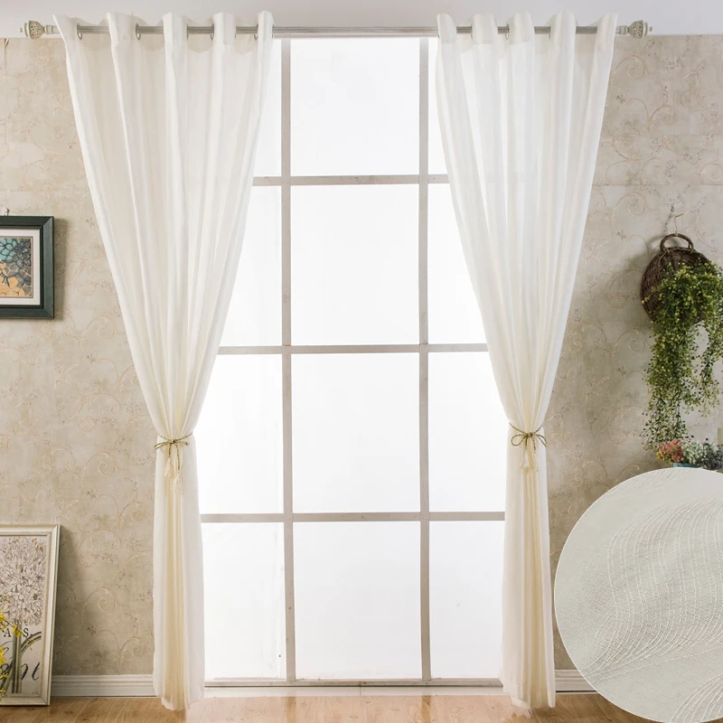 Geometric Jacquard Living Room Transparent Curtain