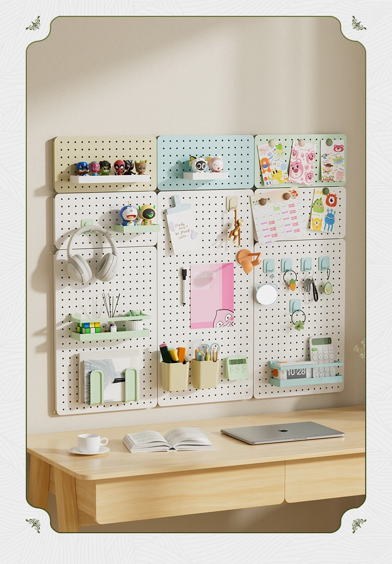 No Drilling Home Wall Hanger Storage Shelves Mulit-funcation Display Rack Assortment Hanging Hole Plate Pegboard