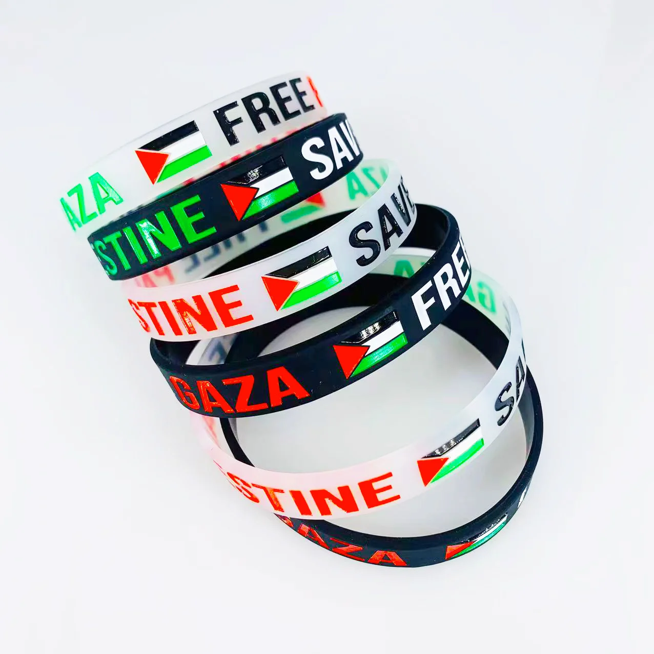Stock Silicon Palestine Wristband Silicone Bracelets Custom Logo