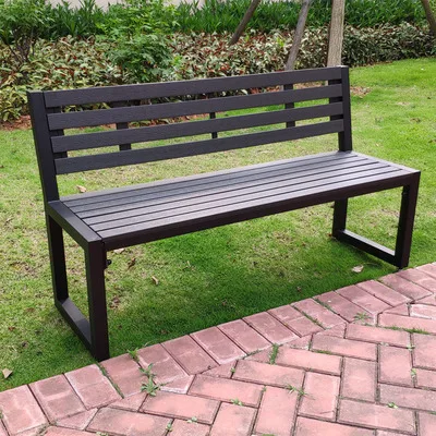 JXT Plastic Wood Outdoor Tables and Chairs Garden Terrace Negotiation Tables and Chairs Iron Bench Outdoor Table
