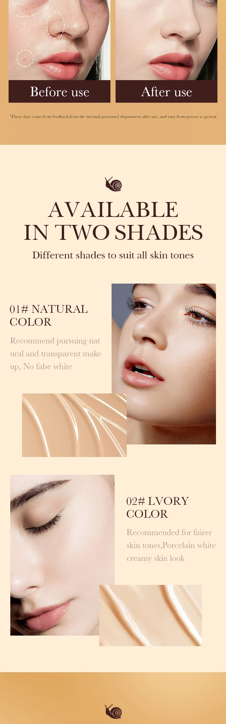 OEM SADOER korean cosmetics snail BB repair concealer waterproof sunscreen primer isolation foundation cream supplier