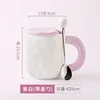 Purple and white spoon with lid