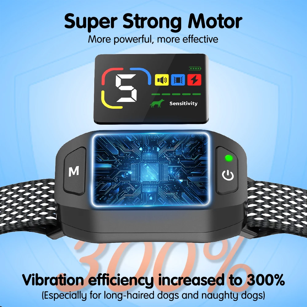 High Sensitivity Color Screen 4 Working Modes Vibration Shock Safe Anti Bark Device Stop Barking Training Bark Control Collar