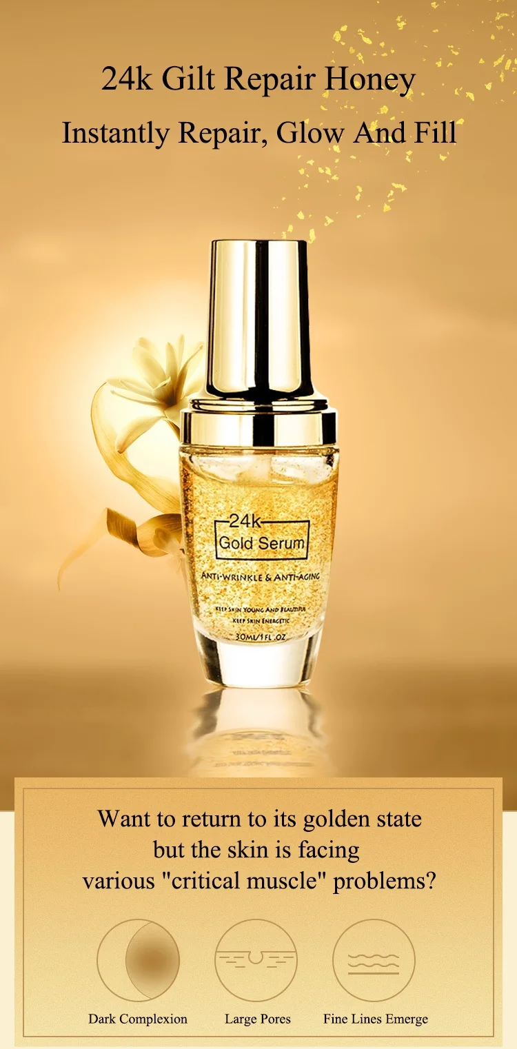 24k Gold Serum Anti Wrinkle Liquid Moisture Anti Wrinkle 24k Gold Face ...