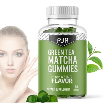 Private Label 200 Mg Green Tea Matcha Gummies Boost Energy Slow Down Aging Boost Metabolism Promote Digestion