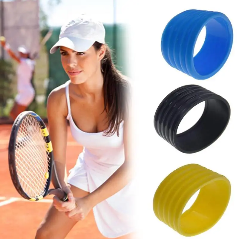 3 Pcs Tennis Racket Handle's Silicone Ring Tennis Racket Grip Overgrip FF 