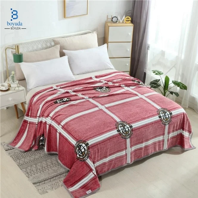 Супер мягкое одеяло из кораллового флиса с принтом в современном стиле