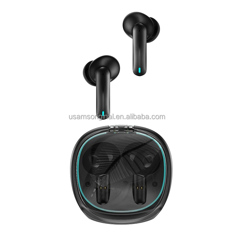 USAMS XJ13 Noise Cancellation Transparent Shell TWS ENC Wireless Earphones Gaming Earbuds for Mobile Games