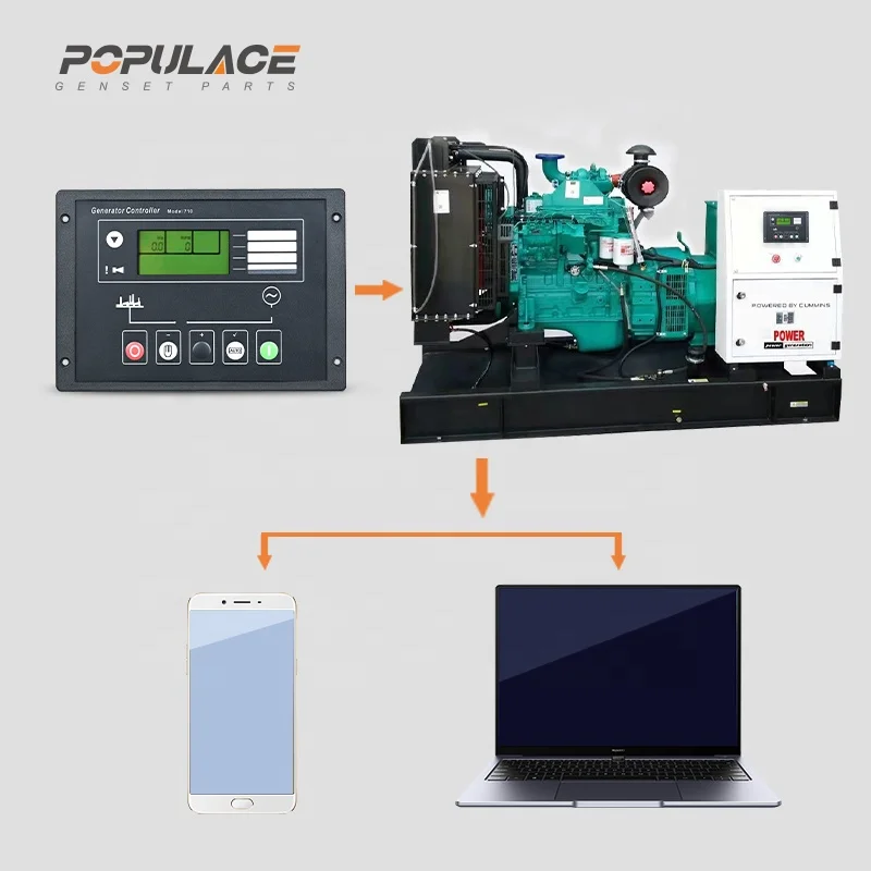 POPULACE Genset Remote Controller  Deep Sea DSE710 Generator Auto Start Control Panel Module LCD Deepsea Controller 710 DSE 710