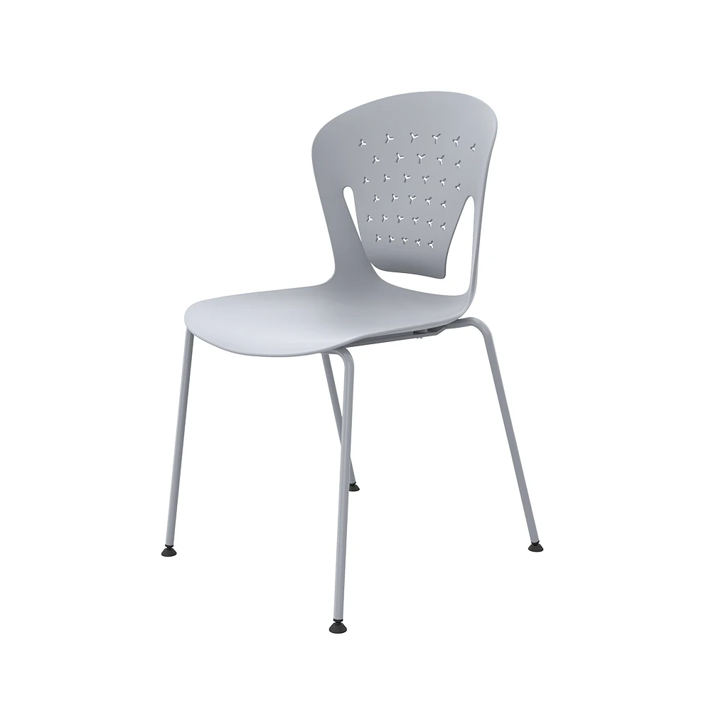 School Conference Room Training Waiting Areas Office Conference Chair Stackable Design Stainless Steel L Shape Legs Chair