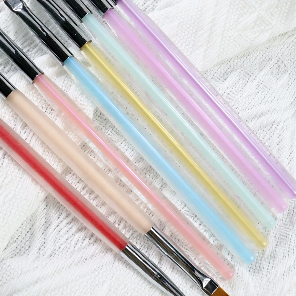10pcs Phototherapy Halo Dye Fine Nail Brush With Cute Nail Brush Polish