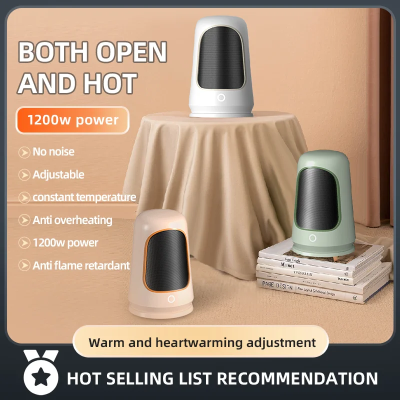 Ptc Ceramic Sheet Heater 1200w Portable Mini Hot Fan Triple Safety