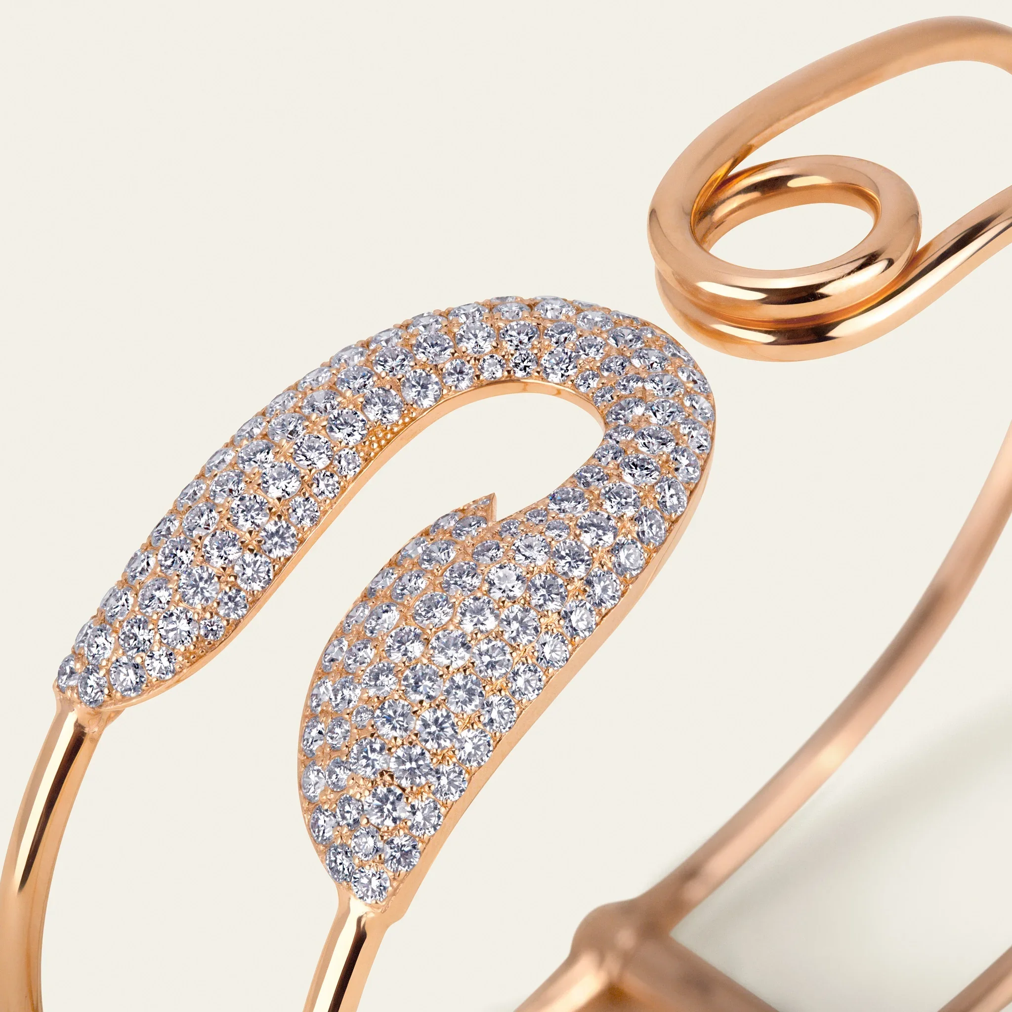 Firstmadam Custom 18k Solid Gold Paved Diamonds Pin Women Girl Bracelet ...