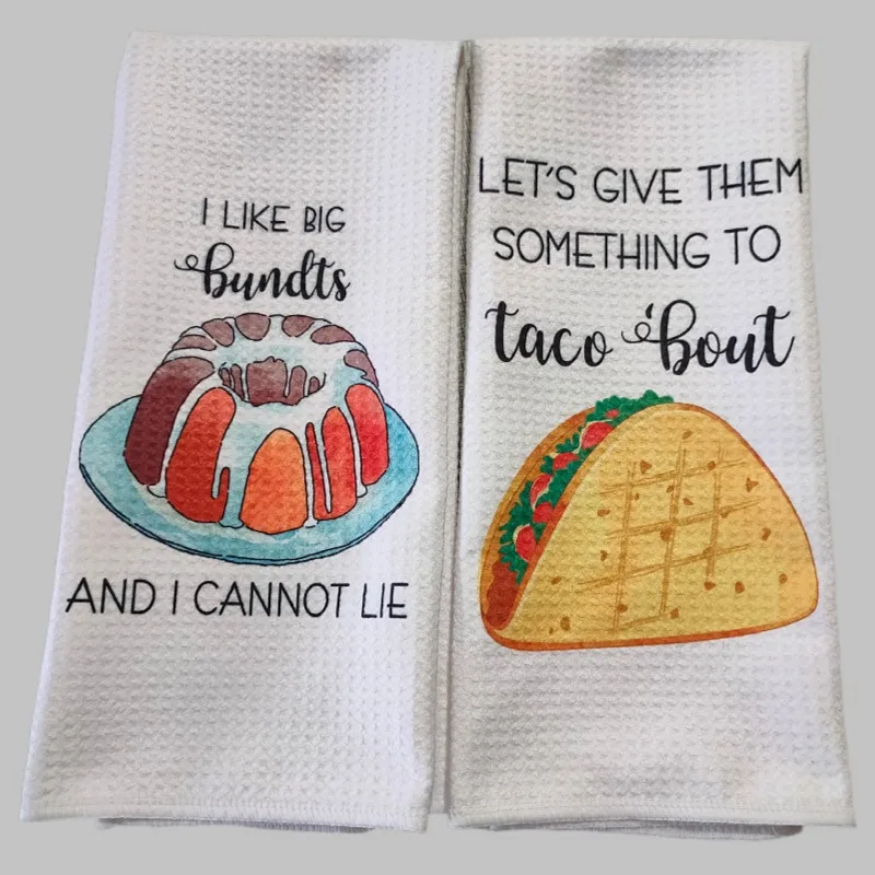 390gsm Sublimation Towel Fabric Waffle Weave Tea Towel Kitchen Blank