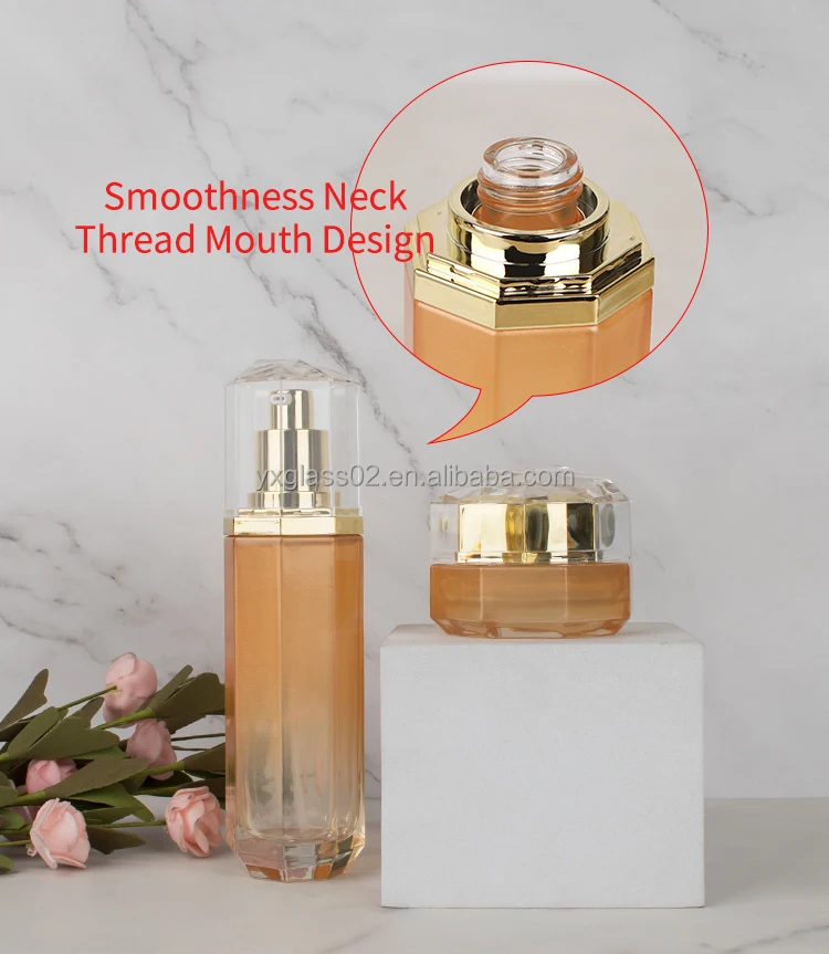 OEM Factory price 30g50g40ml100ml120ml toner lotion serum cream skincare cosmetic packaging cosmetic glass bottles set supplier