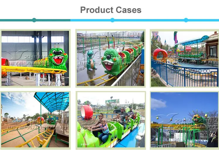Worm Slide Rides Fruit worm for Sale Amusement Park Track Train rides Mini Roller Coaster for kids and adults