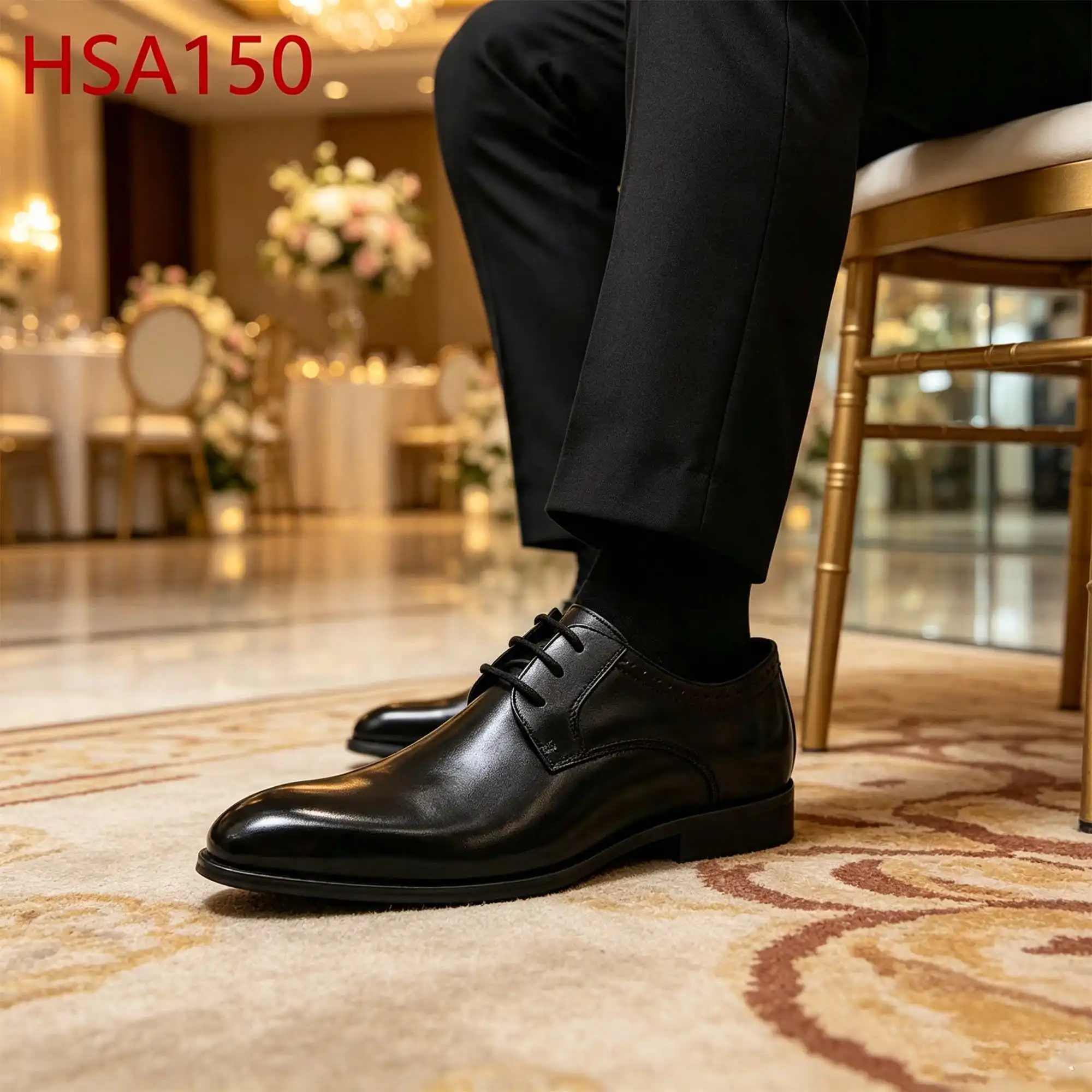 ZYF,Award Ceremony Lace up Style Sharp&round Toe Men Leather Shoes Full Grain Leather Fashion Uniform Shoes for Banquet HSA150