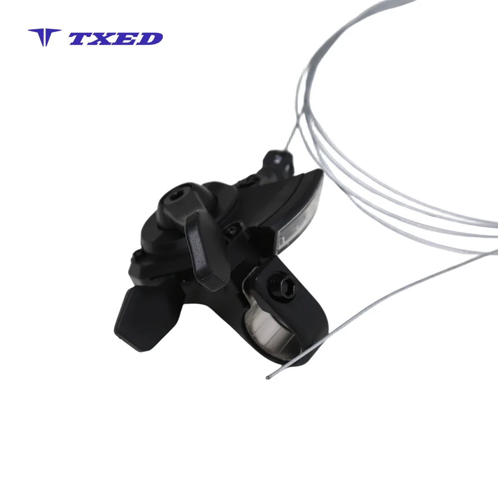 LanTu OEM Aluminum Alloy Bicycle Shifter Lever 9 Speed Adjustable Waterproof with Cable for Electric Bike Transmission Parts