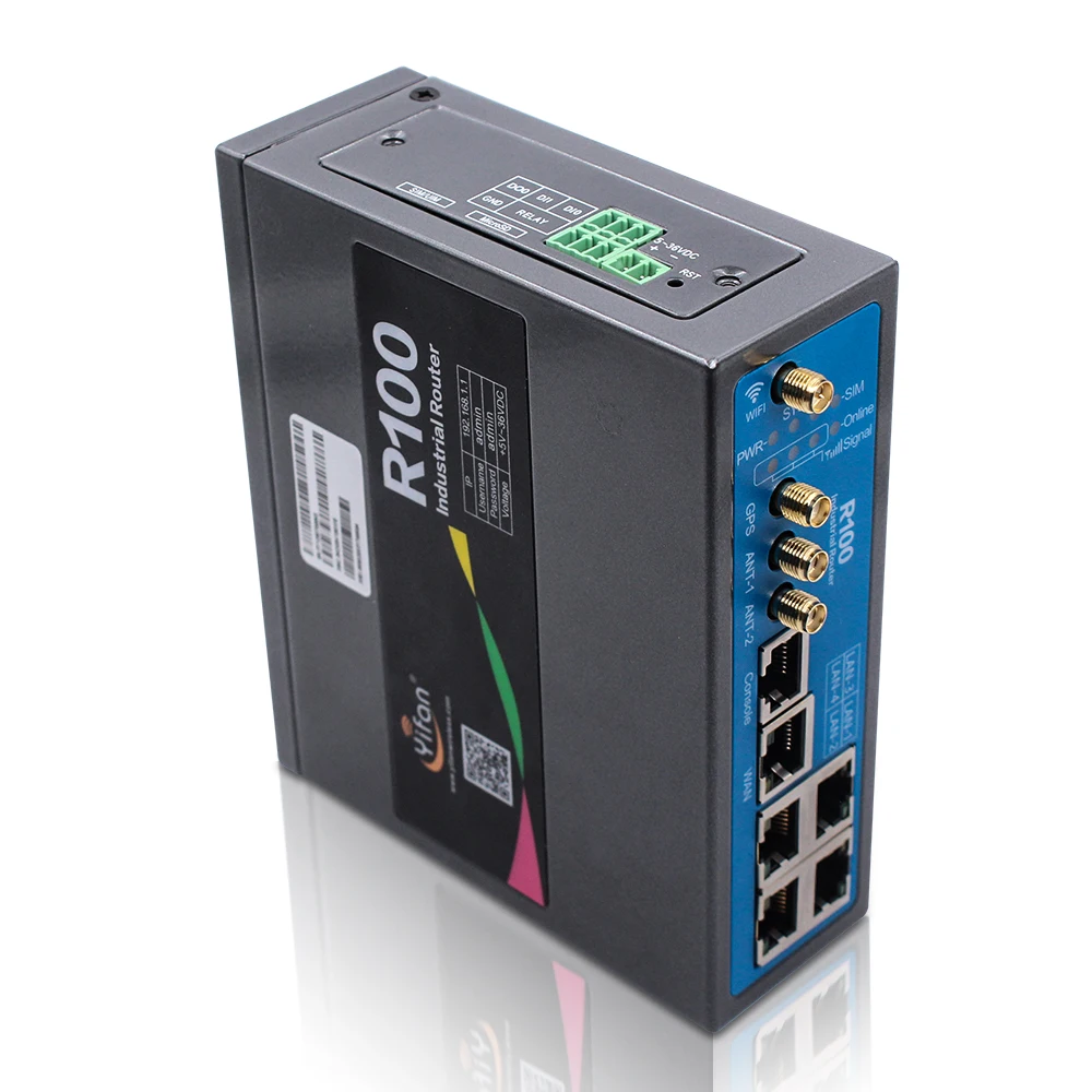 Support Modbus TCP RTU VPN R100 3G 4G Wireless LTE Router Industrial with IO Ports