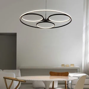 New Design Hanging Simple Decorative Rings LED Pendant Lights Aluminum Luxury Modern Round Circle  LED Chandelier