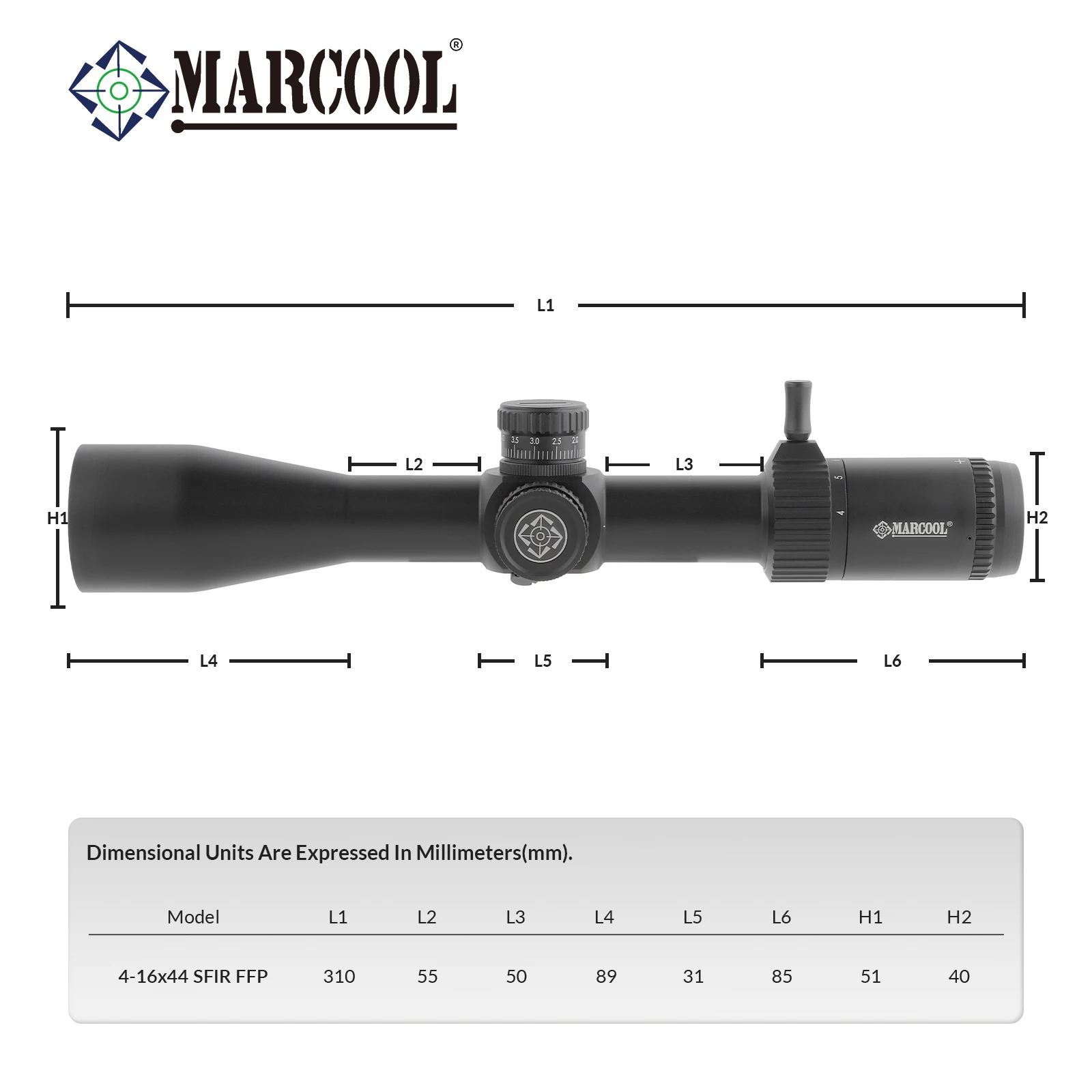 MARCOOL 4-16x44 スコープ ffp Marcool 4-16x44 SFIR FFP Scope MAR-156-MARCOOL