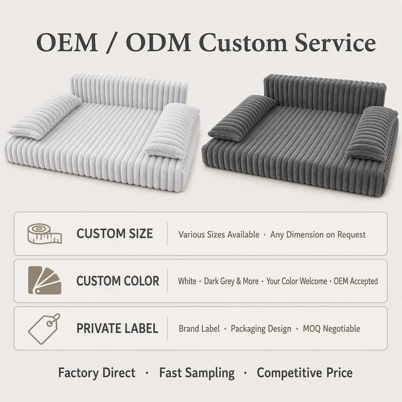 Cut Pile Corduroy Pet Sofa Bed — Product details 8