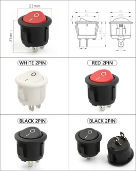 Interrupteur Basculant Double SPST 6 Broches - Marche/Arrêt, Couleur Rouge/vert, Idéal Pour Bricolage électronique