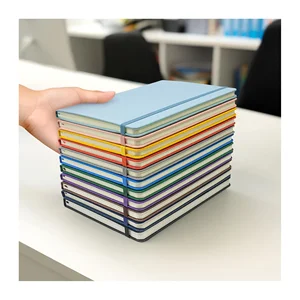 Wholesale Low Price Colorful PU Leather A5 Notebook Custom Logo Journal Hardcover Fast Shipping Student Line Blank Page Diary