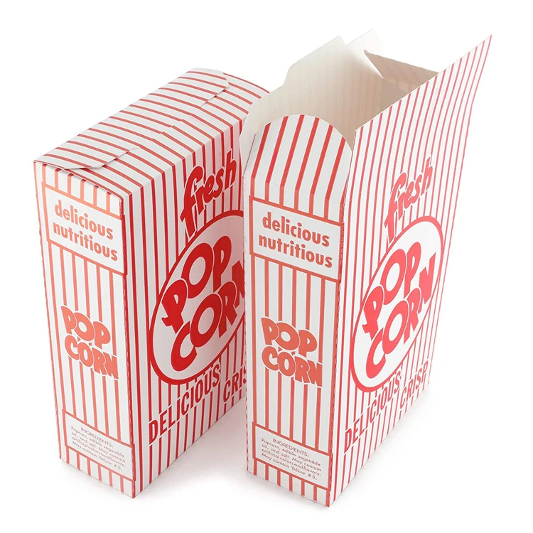 Personalized Custom Printed Logo Paper Packing Popcorn Boxes For Sale