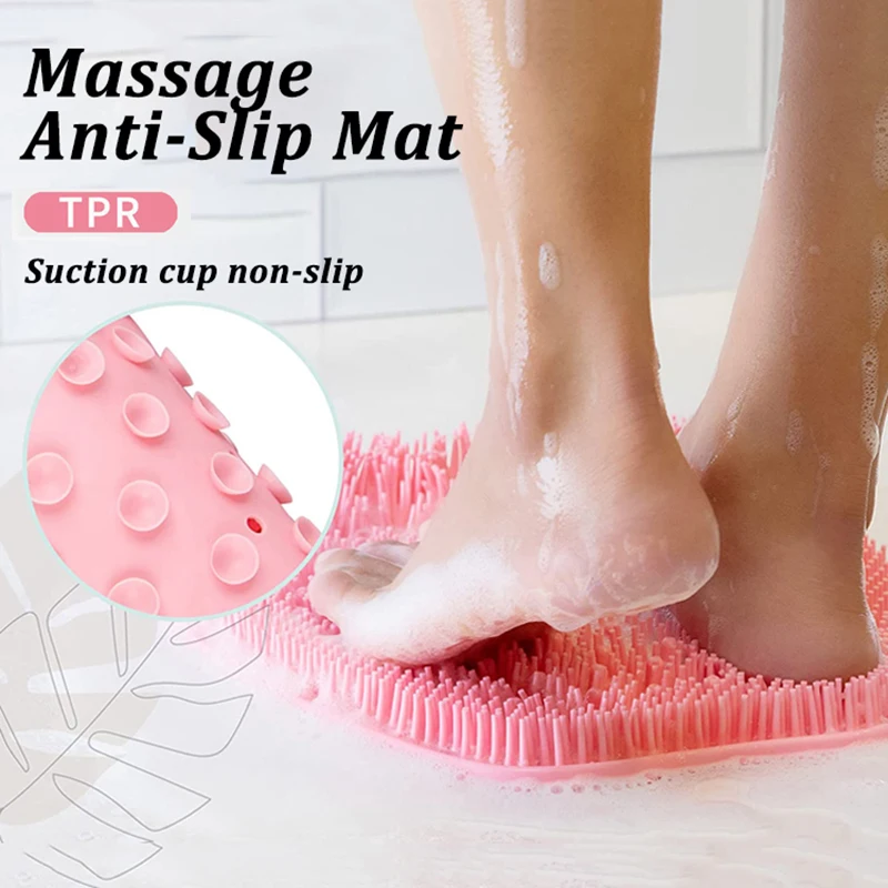 Oem/odm Bathroom Nonslip Foot Shower Mat Back Foot Scrubber With