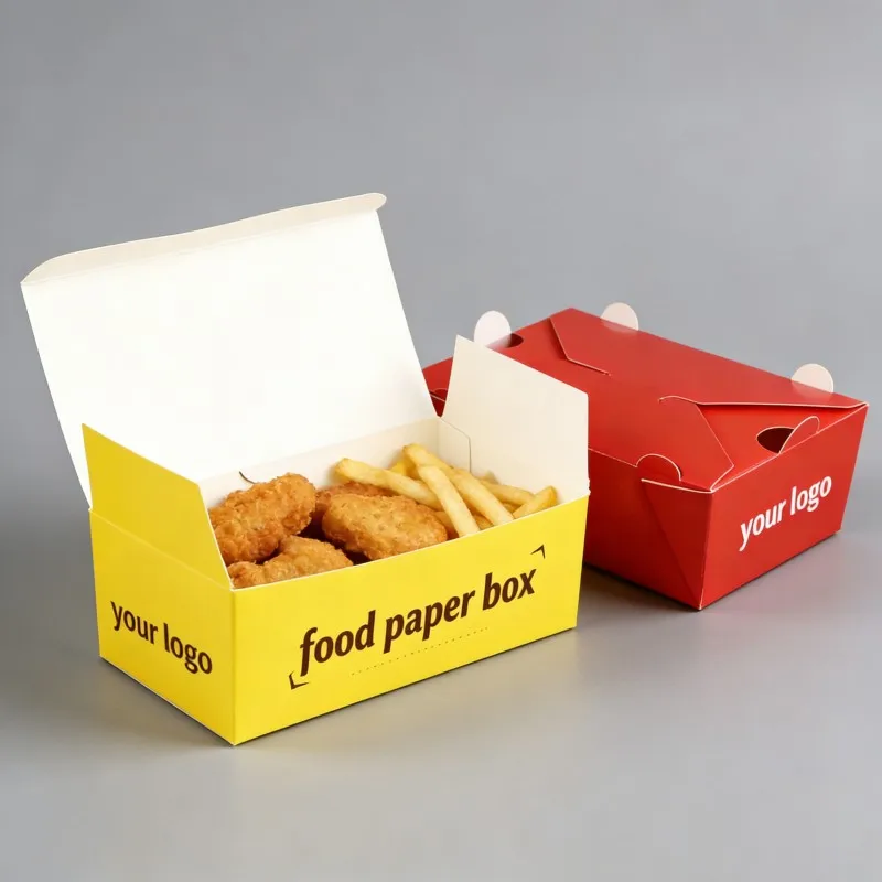 Customized Takeout Food-grade Fried Chicken Paper Box Hot Dog Packaging Box for Restaurantshamburger Packaging Boxes