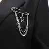 Openwork five-pointed star double-layer brooch