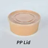 Ciotola rotonda in carta kraft + coperchio in PP