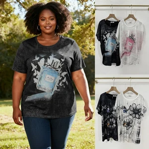 LYG New Design Custom Wholesale Plus Size Solid Eco-Friendly Breathable Batwing Sleeve Women's Oversized T-shirt