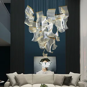JACKSUN Modern Luxurious Pendant Lighting Large Indoor Wedding Hanging Lights Acrylic Pendant Lamp