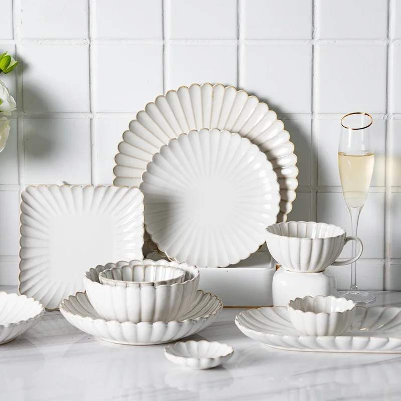 Manufacturer Custom Nordic Ceramic Dinner Plates  Elegant Ceramic Dinner Set Dinnerware Sets  Porcelain Tableware manufacture