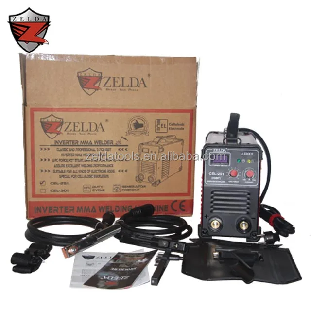 Zelda Inverter Mma Cellulosic Electrode Welder Arc 250 Welding Machine