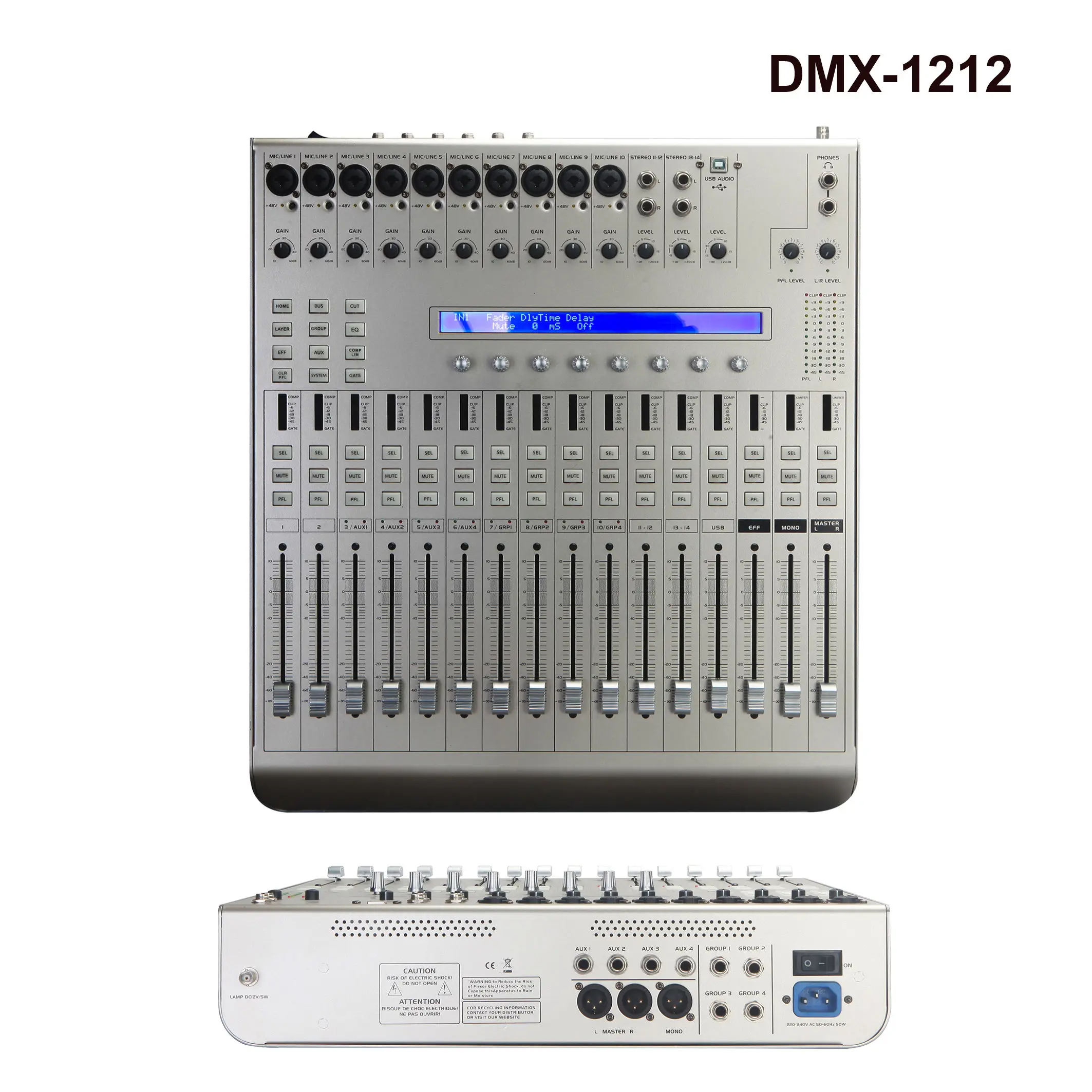 T Professional Power Digital Audio Mixer 14 Channel Dj Mixing Console