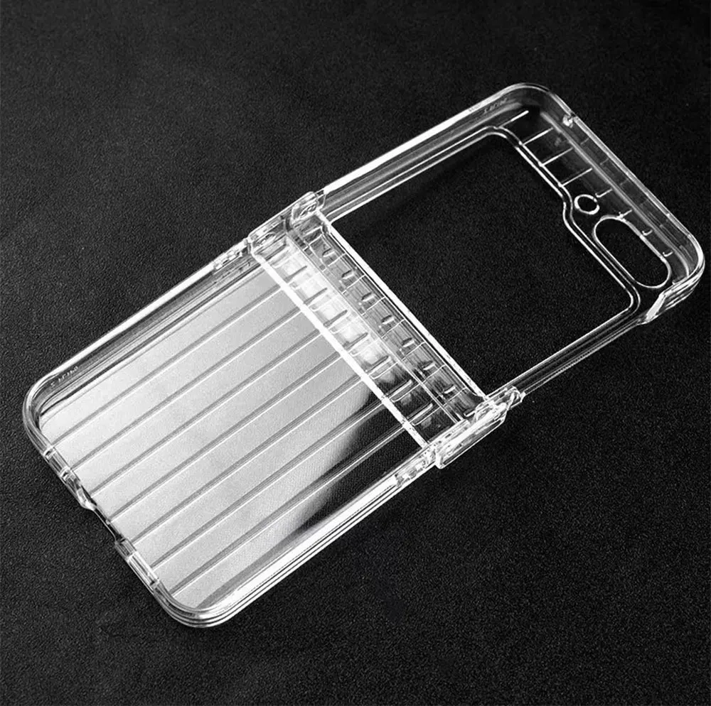 Pc Phone Case For Samsung Galaxy Z Flip5 Flip4 Flip3 5G Flip High Quality Transparent Fold Luggage Mobile Cases SJK122 Laudtec manufacture