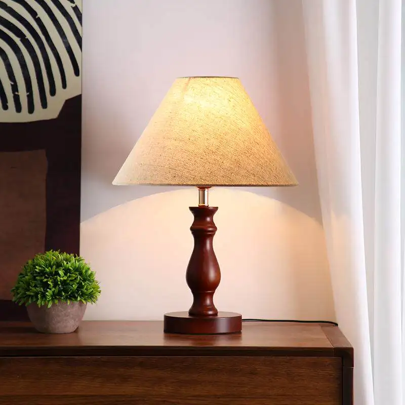 2024 Ny mästerrumsversion av vintagebordslampa i mid-century-stil med LED-ljuskälla och dimmerfunktion för användning vid sängen
