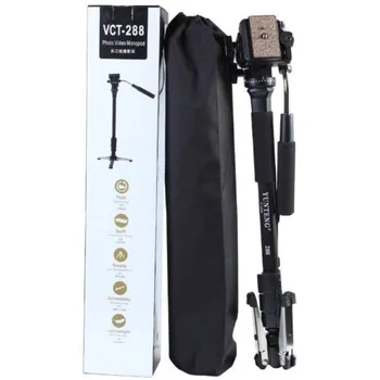 Yunteng VCT-288 Fluid Pan Head Quick Release Plate Unipod Holder DSLR Compatible Tripod Monopod for Photography detail image