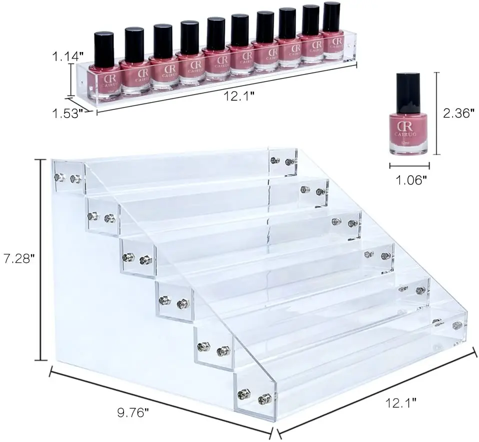 Nagellack Display-Ständer Aus Acryl – 2-Schichten-Design, Klar, Mit Schrauben, Für Organisation & Präsentation