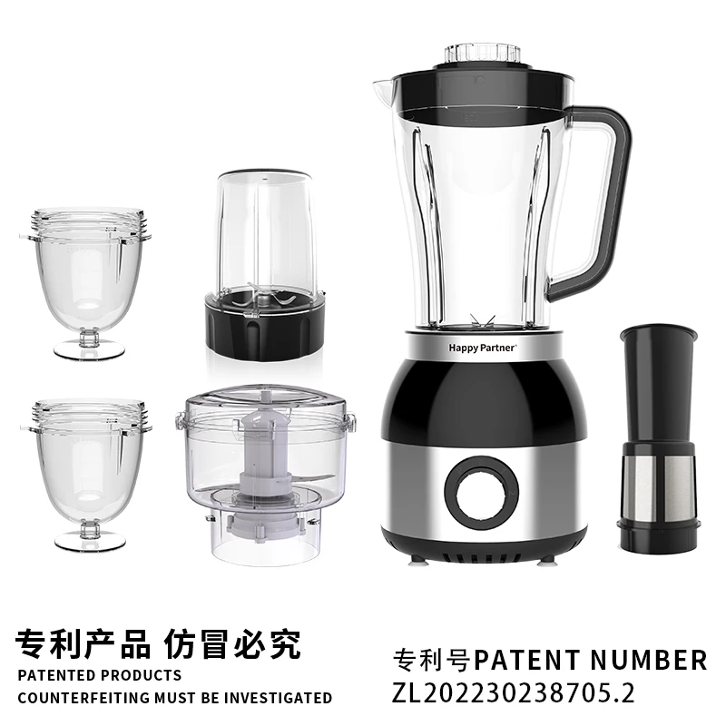 Happy Partner 6 1 Electric Blender Food Mixer Homemade Peanut Butter Knob Controls Plastic Container Essential Hotels Households
