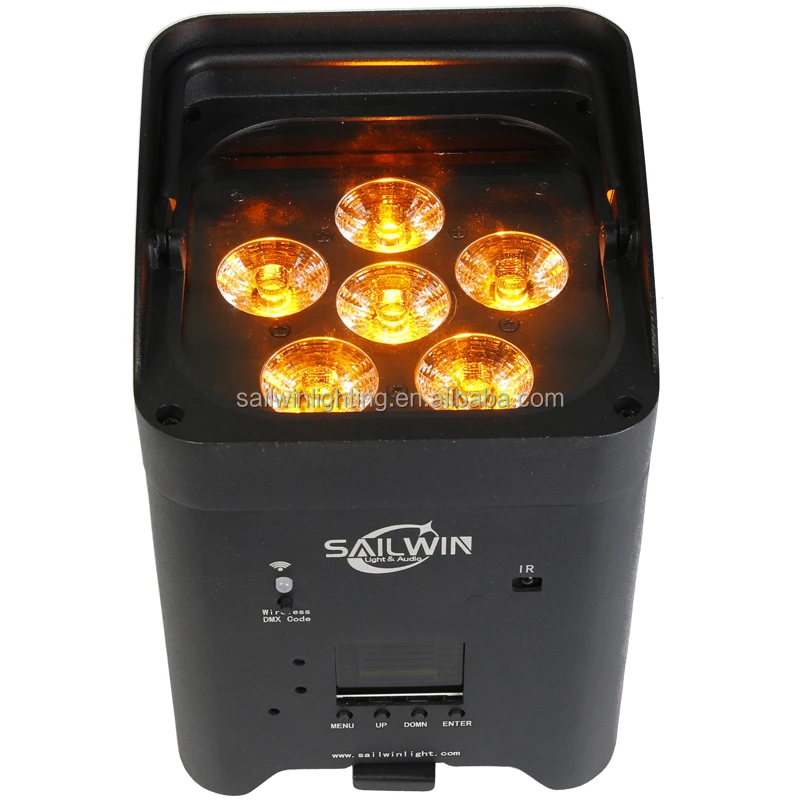 即納/新品6台1セット/RGB+W/LEDPAR64/18灯×12W 4in1 ズーム付き舞台照明/業務用/パーライト演出 YUER™️ NEW Battery Wireless Par 6x18w RGBWA-UV 6IN1 DJ Par Light IR Remote  and Wifi APP Control LED Par For DJ Disco Stage Indoor Bar