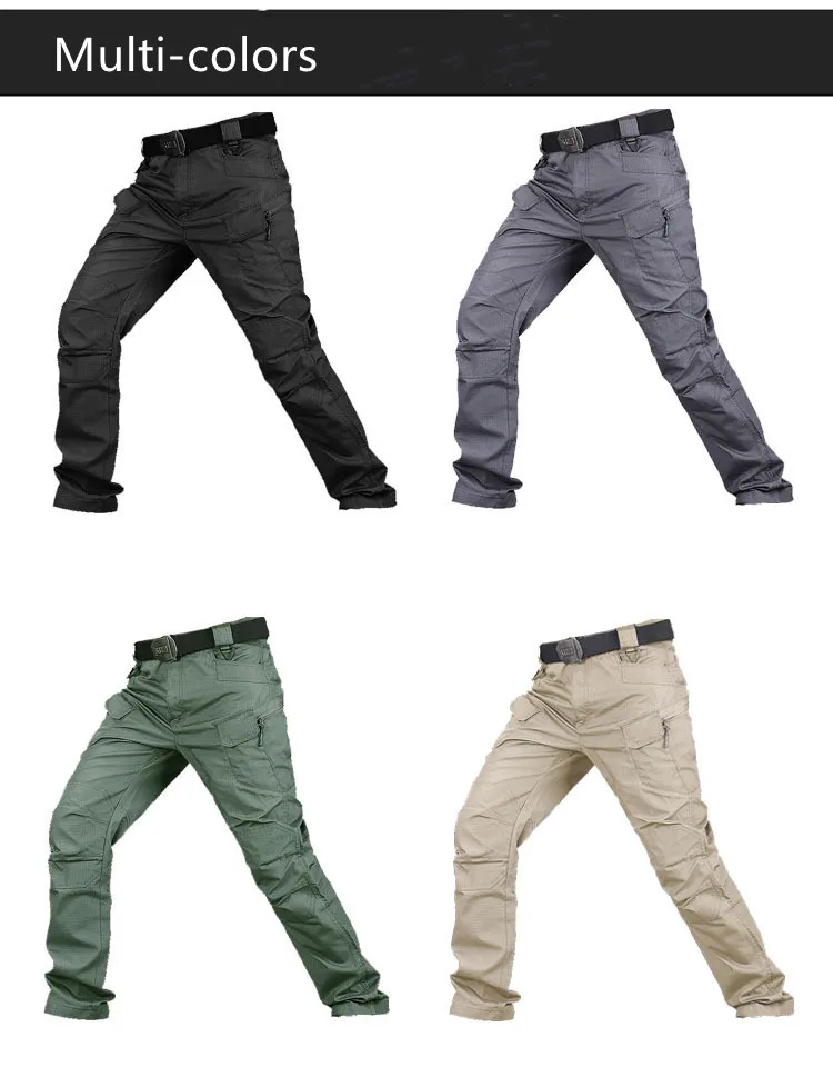 Men's Tactical Pants Cargo Rip Stop Hiking Pants Water Repellent Work ...