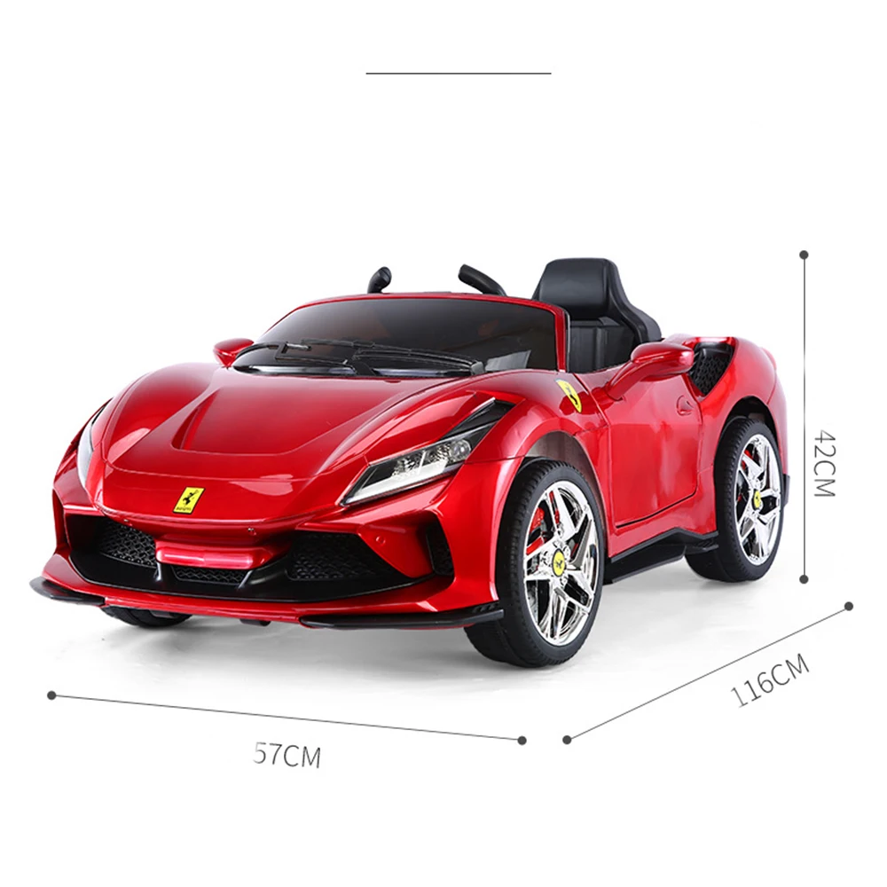 Classic Children's Electric Four-Wheel Remote-Controlled Rocking Ride-On Rechargeable Dual-Drive Metal Toy Car for 2 to 4 Years