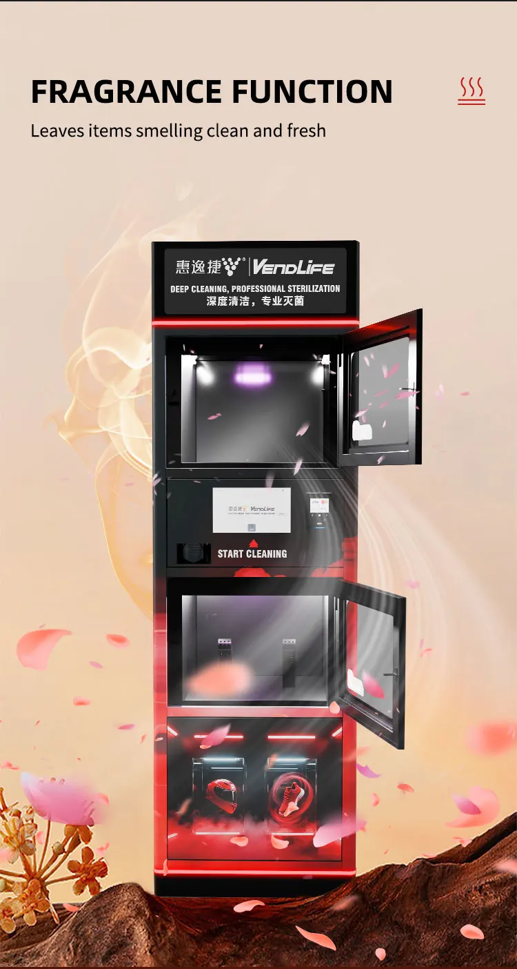 product vendlife dual compartment bike motorcycle helmet cleaning vending machine shoes vendo machine for dry washing and deodorant-6